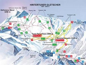 Beschreibung: Pistenplan Hintertuxer Gletscher
